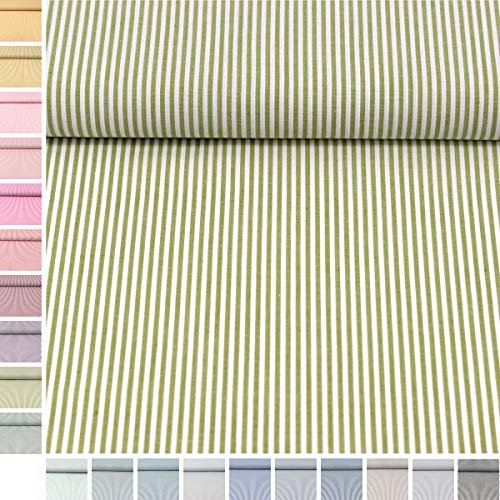 MAGAM-Stoffe Mona Streifen Kinder Baumwollstoff Oeko-Tex Meterware 50cm (09. Grün)