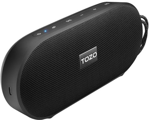 TOZO PA1 Altavoz Bluetooth con 67mm Controlador 16 Tipos EQs Ajuste 4000 mAh 25H Reproducción IPX7 Negro