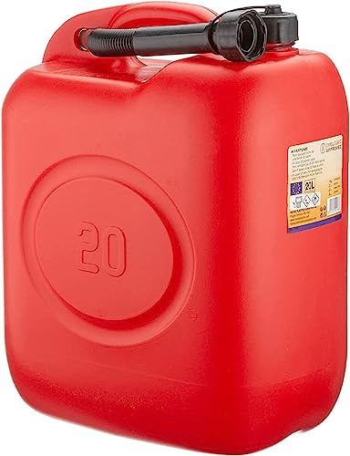 Mondo Viro Tanica per carburante in pvc rossa omologata con beccuccio in dotazione - per diesel, benzia e altri (20 Lt)