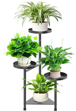 KHayRovies Pflanzenregal Blumenregal, Metall Pflanzenständer Blumenständer, Blumentopfständer Blumentreppe Blumenbank für Innen, Blumenregal Pflanzentreppe für Balkon Wohnzimmer