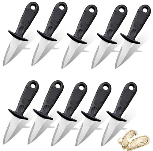 ZAHD 10 Pezzi Coltelli Professionali per Ostriche Oyster Knife Apertura ostriche Attrezzo per Aprire Le ostriche sgusciatore di ostriche Coltello per ostriche per ostriche, crostacei, cozze (10)