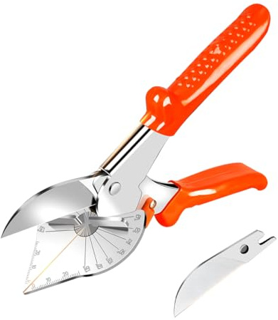KATUR Multivinkel-geringssax, 45 till 135 graders multifunktionskanalsax, trimsax verktyg för att skära barrträ, plast, PVC, inklusive 1 reservblad