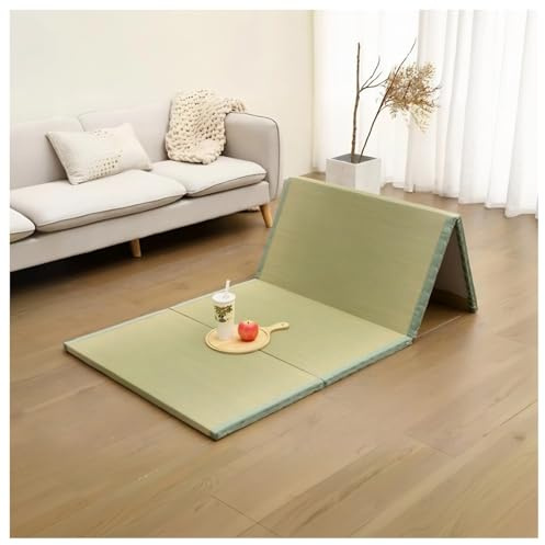 Coolpleasant Tatami Giapponese, Tappetino Meditazione,Spesso 3,5 cm Futon Materasso, 4 Pieghevole Tappetino Antiscivolo per Letto, Dormire, Yoga, Zen, Sala Da Tè(Size:75x200x3.5cm)