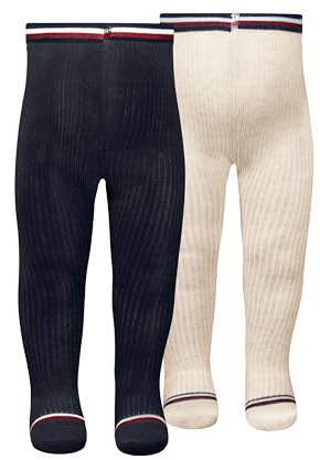 Tommy Hilfiger Mixte Bébé Tights Collants, Bleu Marine/écru, 62-68 EU