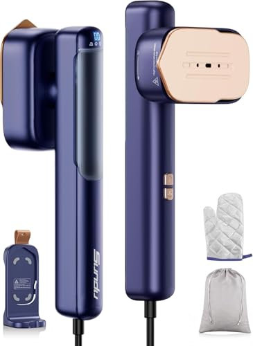 Sundu Dampfglätter, Steamer Dampfglätter 2-in-1, 15s schnelles Aufheizen Steamer, Reisebügeleisen mit Weltweiter Spannung(110-240V), 2 Trockenbügeltemperaturen, 4 Dampfmodi, Bügeleisen mit LED-Anzeige