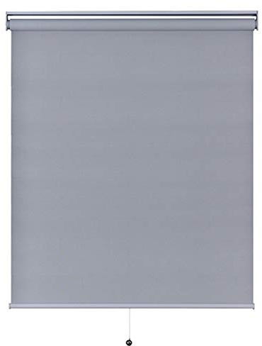 Estor enrollable automático con resorte para oficina, baño, balcón, impermeable y personalizable en color gris, 80 x 160 cm