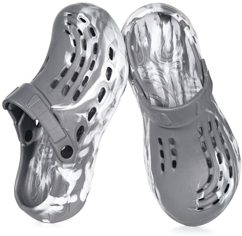Gaatpot Clogs for Men Garden Summer Slippers, Grey, UK10-10.5
