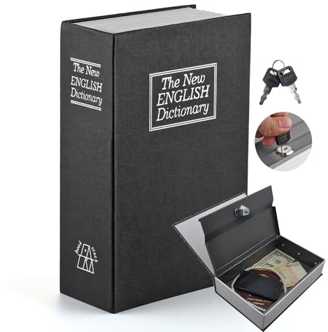 ALLOMN Book Safe with Key Dictionary-Shaped For Coins Cash Money Jewellery