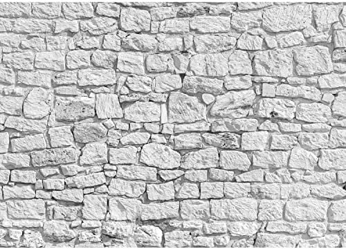 Runa Art Papel tapiz fotográfico Pared de piedra 352 x 250 cm Lana Fondo De Pantalla XXL Moderna Decoración De Pared Sala Cuarto Oficina Salón blanco 9454011b