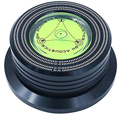 DollaTek 50/60Hz bubbelnivå rotationshastighetsdetektering skivspelare LP vinylskiva legering skiva vikt stabilisator klämma - svart