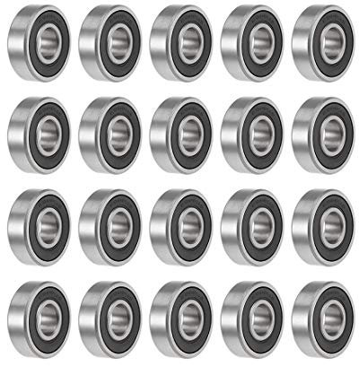 sourcing map 20St Rillen Kugellager 6000-2RS Z2 Doppelt Geschirmt Kohlenstoffstahl 10mm X 26mm X 8mm