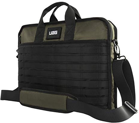Urban Armor Gear Slim Brief Universaltasche für Laptop/Notebook mit 15 - 16 Zoll [360 Grad Rundumschutz mit Tragegriff, Robustes Nylongewebe, Abnehmbarer Schultergurt, Fronttasche] Olive