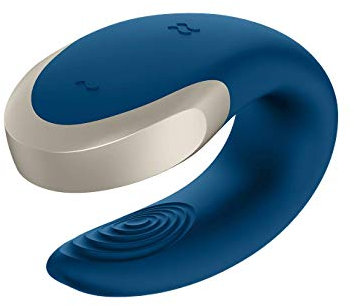 Satisfyer Double Love App Paar-Vibrator mit Fernbedienung | Aus medizinischem Silikon | Sex-Spielzeug für Frauen & Paare | Erotisches Damen Toy in blau