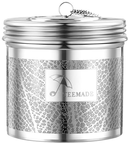 TEEMADE Extra Large Tea Filters for Loose Leaf Tea & Spice Infuser for Cooking,304 Stainless Steel Tea Filters,Extra Fine Mesh Tea Strainers for Black Tea,Iced Tea,Herbs & Soup Etc