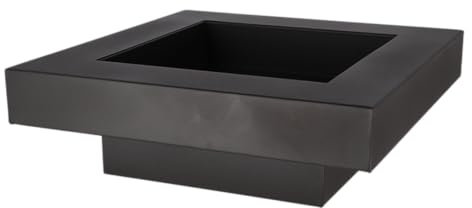 Esschert Design Fuego cuenco negro cuadrado cuadrado moderno cesta punto jardín horno metal