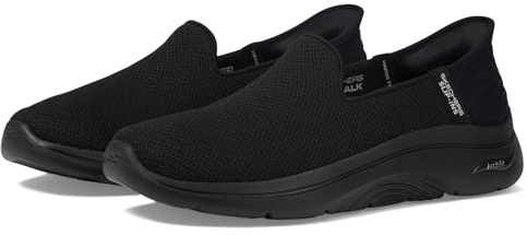 Skechers Women's Go Walk Arch Fit 2.0 Delara Hands Free Slip-ins Sneaker, Black, 6