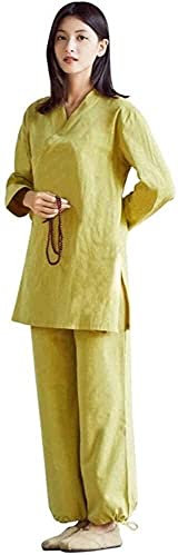 RWRAPS Vier-Jahreszeiten-Tai-Chi-Uniform-Set, Kampfsportanzug Damen-Tai-Chi-Uniform – Traditionelle chinesische Tai-Chi-Kleidung, Kampfsport-Tai-Chi-Anzüge (Gelb XL)