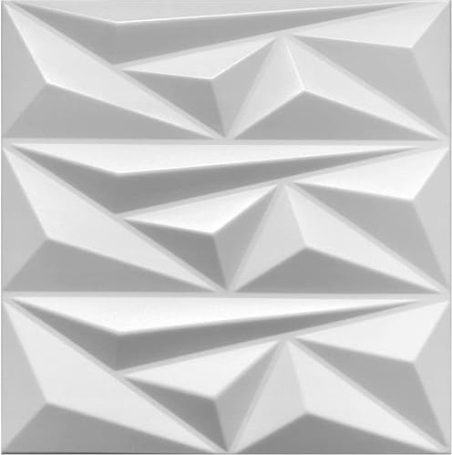 Deccart - 3D Wandpaneele Deckenverkleidung Paneele Deckenplatten Wall Deko Panel Wand Styropor Wandverkleidung Decke Panels Polystyrol 50x50 cm Topaz 12 m², 48 Stück, weiß
