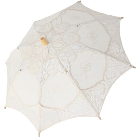 TOYANDONA Weißer Brautschirm Spitzenparasol Vintage Hochzeitsschirm Dekorative Regenschirmfotografie Requisite Für Braut Accessoires Und Fotoshootings