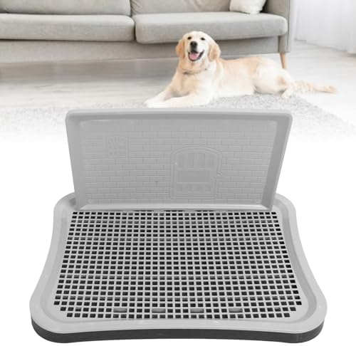 Toilette per Addestramento Cani, Vasino Portatile Rimovibile per Addestramento in Rete per Cuccioli con Colonna a Parete, Lettiera per Cani Vassoio per Addestramento per Animali
