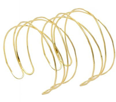 FloralGrace 2 Stück Zartes Gold Armreif Für Frauen - Trendy Oberarm Einfach Delikat 18k Gold Plattiert Dünner Statement Bangle Handgefertigt