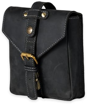 Goldtop Borsa da serbatoio per moto, in pelle, magnetica, piccola, nera, stile classico personalizzato, con forti magneti al neodimio