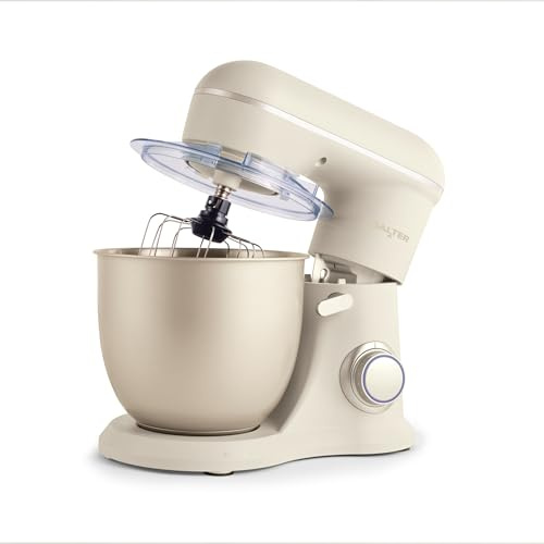 Salter EK5511SBOVDE Elektrische Standmixer - Rührer mit 4 Liter Rührschüssel, 10 Geschwindigkeitseinstellungen mit Pulse-Funktion, Abnehmbar Spritzschutz, Rührbesen, Teigknete- und Rühraufsatz, 1300W