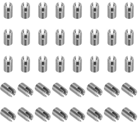 PATIKIL självgängande gänginsats, 40 st M3 x M5 x 8mm 303 rostfritt stål gänginsatser spårskruvar reparationsinsatser muttrar hylsa Självgängande insatser