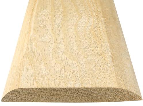 Wonderjune Door Transition Strip Wood Threshold Transition Unfinished Solid Red Oak Interior Threshold Doorways Reducer Threshold(36 x 5 x 0.63 Inches)