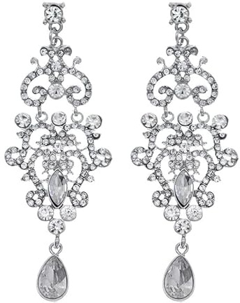 LIFKOME Boucles D'Oreilles Strass Pendantes Style Baroque Pour Femmes Élégance Rétro Bijoux D'Oreille Luxe Pour Mariage Soirée 3.46X1.18X0.59 Pouces