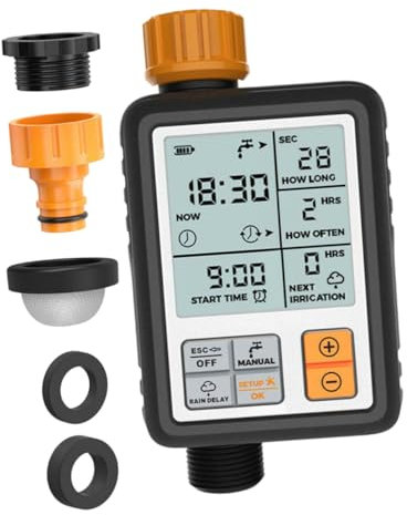 FUNOMOCYA Intelligenter automatischer Bewässerungstimer Bewässerungstimer automatische elektronische Bewässerung für Gartenpflanzen mechanischer Bewässerungstimer LCD-Bildschirm für Hofrasen