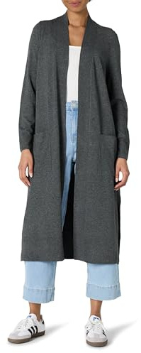 Amazon Essentials Gilet Long et Léger Coupe Classique Femme, Charbon Chiné, XXL