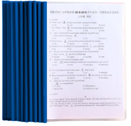 Carpeta De Barra Deslizante, A4 Cubierta De Encuadernación De Informes, 10 Piezas Deslizante Encuadernador, Cubiertas De Informe A4, Plástico Carpeta De Archivos, Para Clasificación Documentos, Azul