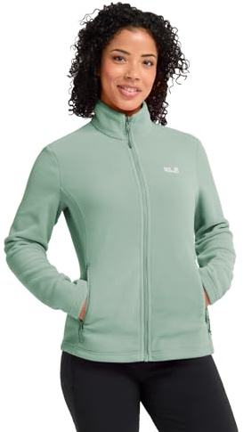 Jack Wolfskin Damen Fleecejacke mit Reißverschluss Taunus 100 Full Zip Polartec wärmend leicht atmungsaktiv schnelltrocknend für Frauen Outdoor und Alltag