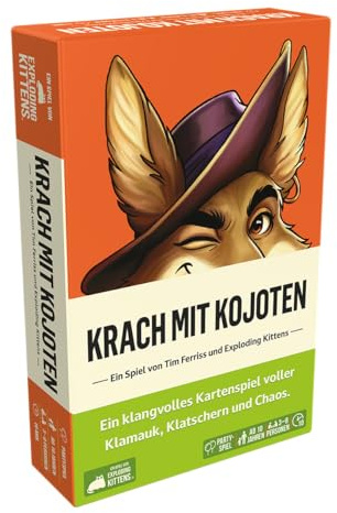 Exploding Kittens, Ruido con Coyotes, Juego de Fiesta, 3-8 Jugadores, a Partir de 10 años, 10 Minutos, alemán