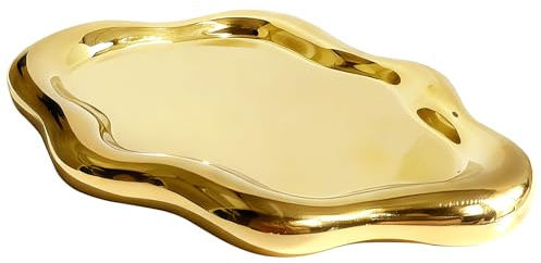 Bol à Bijoux, Plateau Bijoux Céramique Minimaliste (Petit Nuage doré)