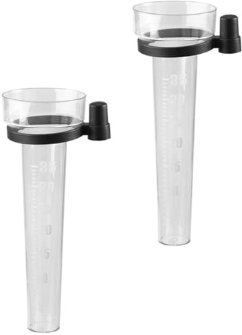 Ciieeo Lot de 2 Pluviomètres Extérieurs Transparents en Plastique, Type Simple, Tasse à Mesurer pour Jardin et Patio, Outil de Mesure des Précipitations, Utilisation en Extérieur,