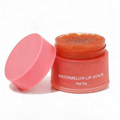 Watermelon Lip Scrub Exfoliator for Dry Lips | Moisturising Lip Exfoliating Scrub for Smooth Soft Lips, Lip Care & Lip Prep Before Lipstick