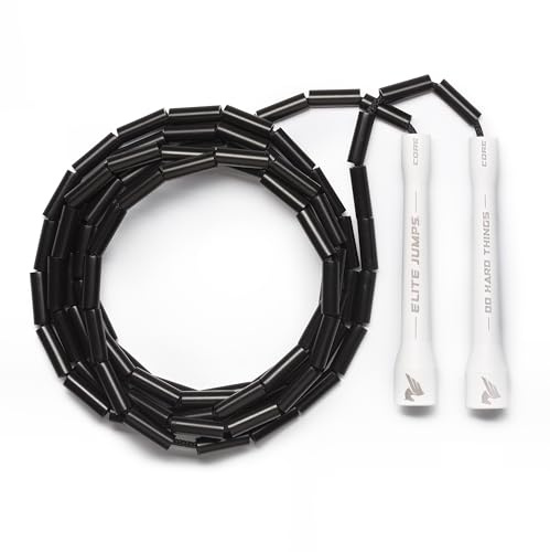 Elite Jumps Corde à Sauter a Perles pour Adultes – Corde Segmentée 25 mm avec Poignées Incassables – Réglable, Durable & Sans Nœuds pour Cardio, Coordination & Entraînement Technique
