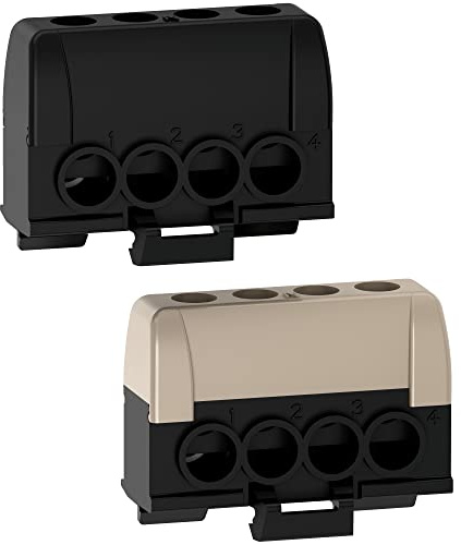 Schneider Electric - Resi9 - lot de 2 borniers phase - 1 x gris 1 x noir - 4 trous 16mm² - R9H13405P