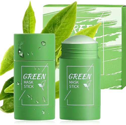2 Stück Green Mask Clay Stick, Grüntee Reinigender MitesserEntferner, Tiefenreinigung Reinigende Green Solid Mask für Schönheitsreinigung Haut feuchtigkeitsspendend pflegend