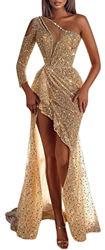 BOTCAM Abito da sera da donna, in oro, con scollo a V, senza maniche, lunghezza al ginocchio, con paillettes, elegante, vintage, per feste, cocktail, da donna, per feste, Beige3, XL