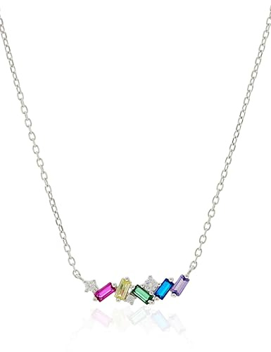 Brilio Silverhalsband fint silverhalsband med färgade zirkoner NCL125W sBS3528 varumärke, Estándar, metall inte ädelsten, esten, metall, ingen ädelsten