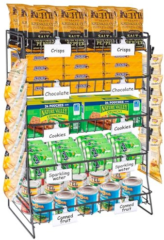 Novelfun 5 Stufen Süßigkeiten Präsentationsständer, Regal für Süßigkeiten, Snackregal für Die Theke, Snack Ständer für Einzelhandels, Süßigkeiten Organisation für Partys Küche Geschäfte Büro