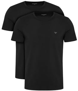 EMPORIO ARMANI Endurance - Confezione da 2 Magliette Girocollo da Uomo, Taglia M, Colore: Nero