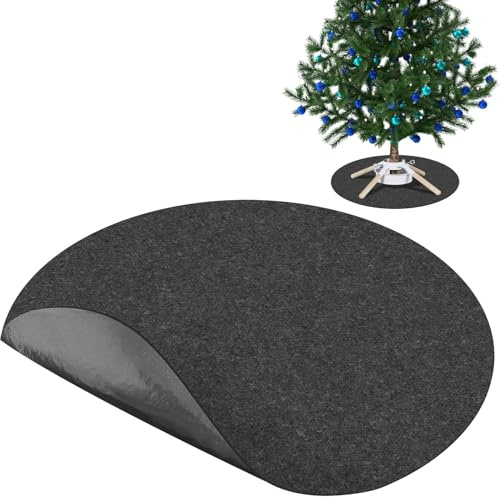 GIONAR 77cm Waterproof Christmas Tree Stand Mat-Non-Slip Felt Tree Stand Tray Mat-Floor Protector-Grey Christmas Tree Support Mat-for Preventing Floor from Pine Needles Stains and Scratches