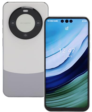 Elprico Smartphone, 6,7 Tum HD Display Mobiltelefon med 12 GB RAM 256 GB ROM, 32MP AI -kamera, Dual SIM -Mobiltelefon med Ansiktslås för Android 10 (WHITE)
