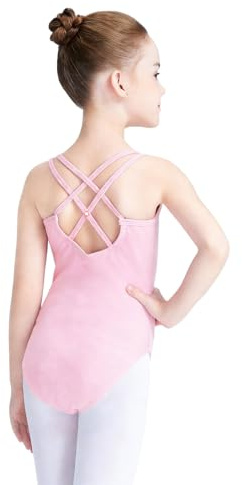ADUDVLO Leotard for Girls Ballet Toddler Kids Cotton Camisole Leotards for Ballet, Double Breast Dance Bodysuit Dancewear for 3-13 Years (Pink, M)