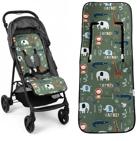 Colchoneta Universal Silla de Paseo Bebé 3D Transpirable Antideslizante – Protector Carrito Verano Invierno, Fácil Instalación, Lavable, 34x84 cm