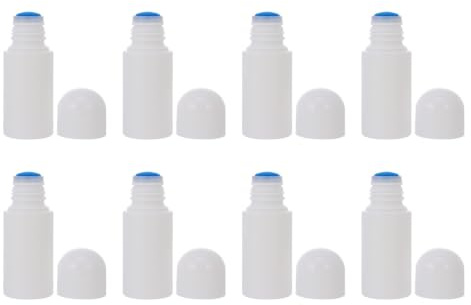 Bouteille Éponge Rechargeable 50ml, Lot de 8, Blanc | Abs et Éponge, Format Compact à Emporter, Design Soigné, Résiste à Déformation Chocs